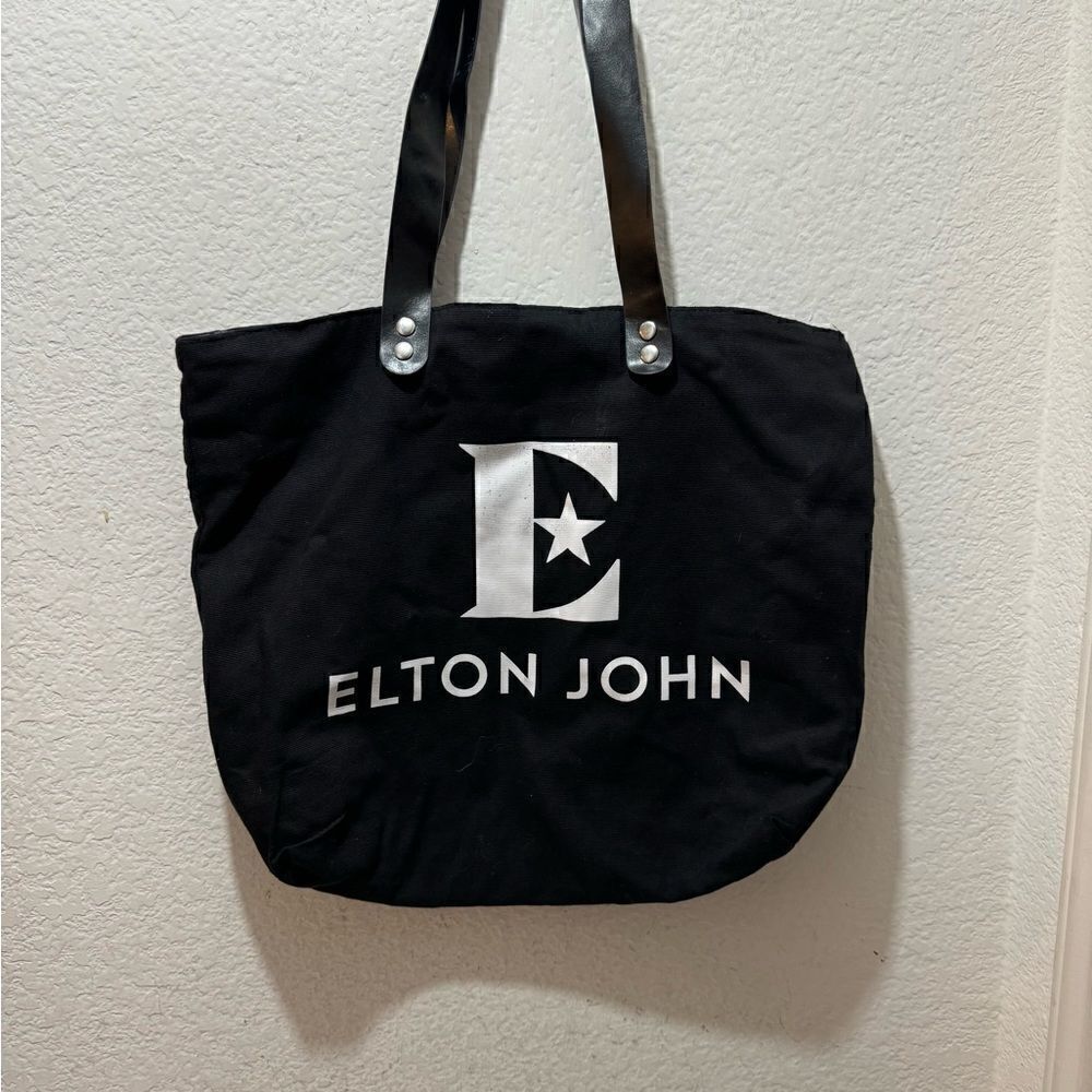 Elton John Black Tote Bag
